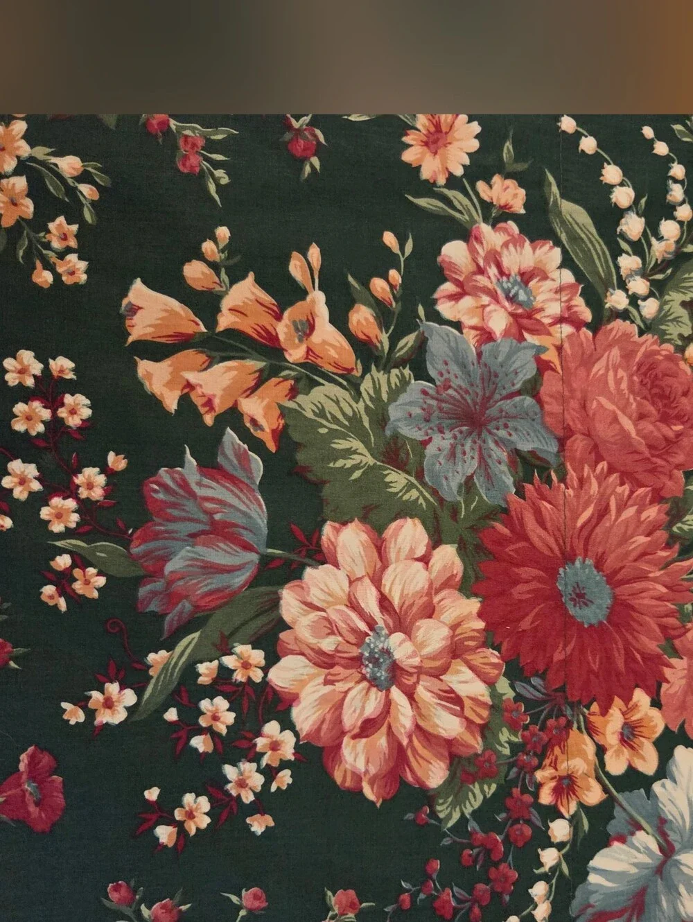 Vintage Croscill Home Floral Valance 88x17 In Cottagcore Shabby Chic